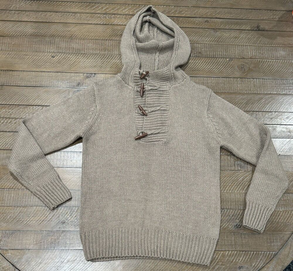 True Rock Light Brown - Toggle Button Tight Knit Sweater - Women’s Size S